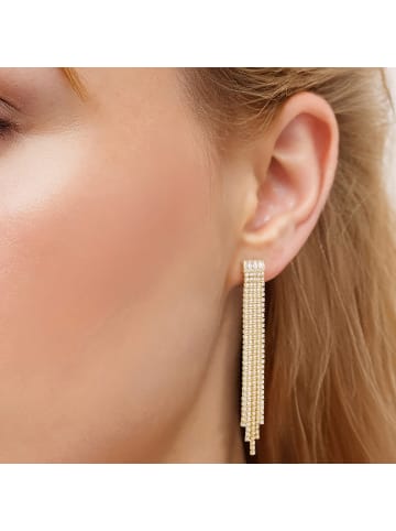 Yokoamii Ohrringe aus Metall-Legierung mit Zirkonia in gelbgold