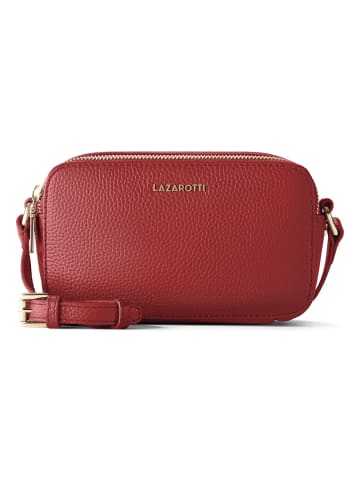 Lazarotti Bologna Leather Umhängetasche Camera-Bag Leder Double-Zip 18 cm red