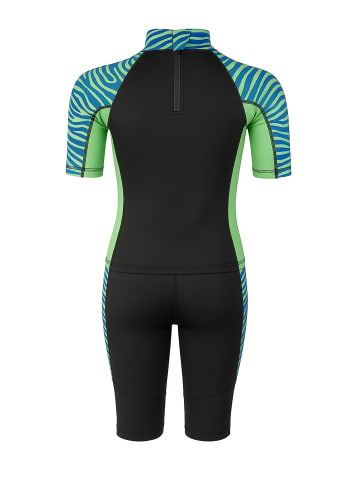 BECO the world of aquasports Neoprenanzug Neopren-Shorty BEactive Neopren Twins "Zebra Vibes" in grün-blau