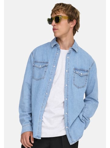 ONLY & SONS Jeanshemd Bane in Blue denim