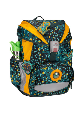 DerDieDas ErgoFlex Light - Schulranzen Set 5tlg. 800g (Neon Crazy) in Dino Time