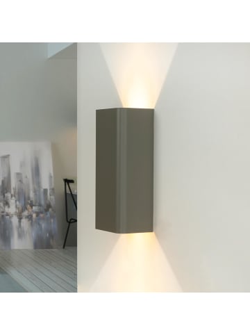 Licht-Erlebnisse Wandlampe (B)11 x (H)23 cm in Grau