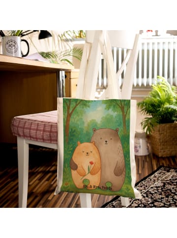 Mr. & Mrs. Panda Baumwoll Shopper Bären Liebe Design ohne Spruch in Weiß