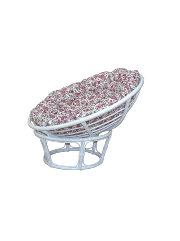 möbel-direkt Papasansessel, Durchmesser 110 cm Sessel mit Kissen in weiß