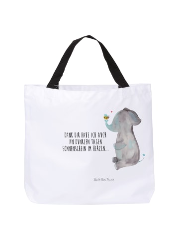 Mr. & Mrs. Panda Tote Bag Elefant Biene mit Spruch in Weiß