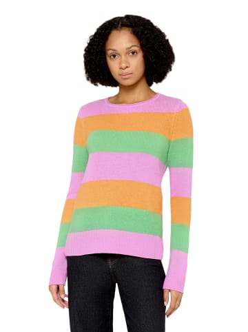 CARTOON Kaschmir-Pullover mit Rundhalsausschnitt in Purple/Orange
