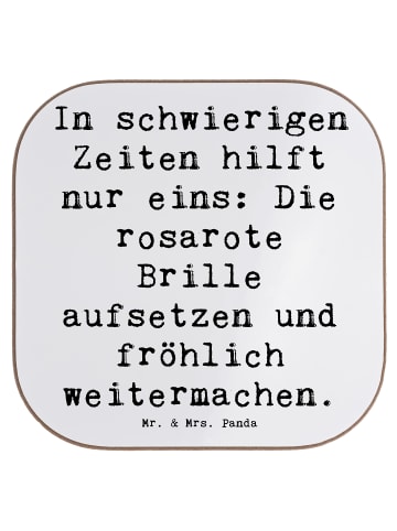 Mr. & Mrs. Panda Tassen Untersetzer Spruch Hoffnung in schwierig... in Weiß