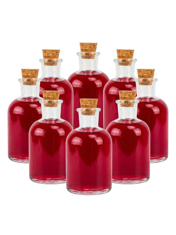 relaxdays 8x Glasflaschen-Set in Transparent - 150 ml