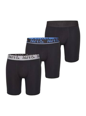 Phil & Co. Berlin  Retro Pants Jersey Long Boxer in Schwarz