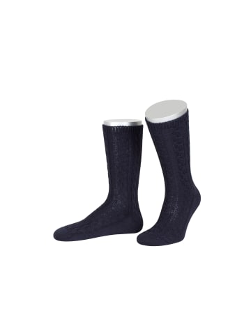 Lusana Trachtenschoppersocken L5697 in marine (06)