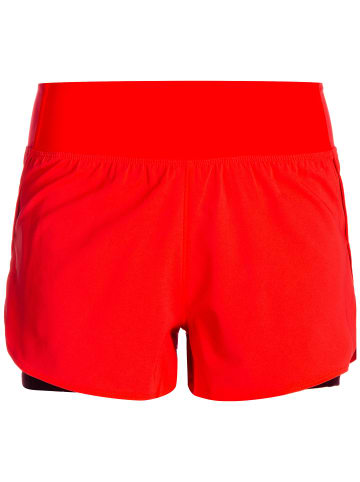 Under Armour Trainingsshorts Flex Woven 2-in-1 in neonrot / schwarz