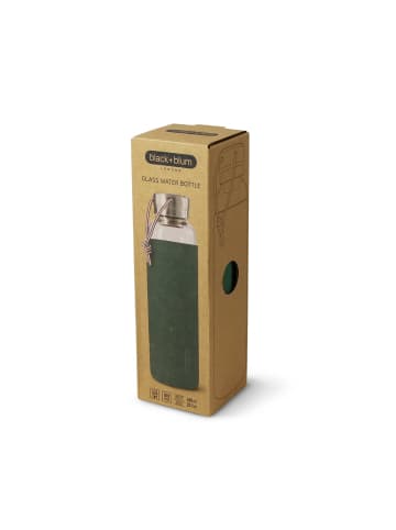 Black+Blum BLACK+BLUM | Trinkflasche, GLAS, olive, 600 ML