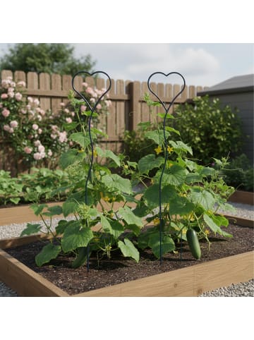 relaxdays 2 x Rankhilfe in Schwarz - (B)22 x (H)116 cm