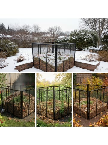 relaxdays Komposter in Schwarz - (B)100 x (H)80 x (T)100 cm