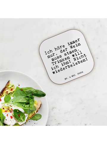 Mr. & Mrs. Panda Tassenuntersetzer Ich höre immer nur,... mit Sp... in Weiß