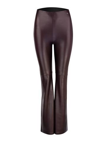 Nur Die  Vegane Flared Leggings in Leder-Optik NUR DIE x KILIAN KERNER in Bordeaux