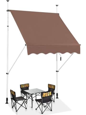 COSTWAY Klemmmarkise 150 cm in Braun