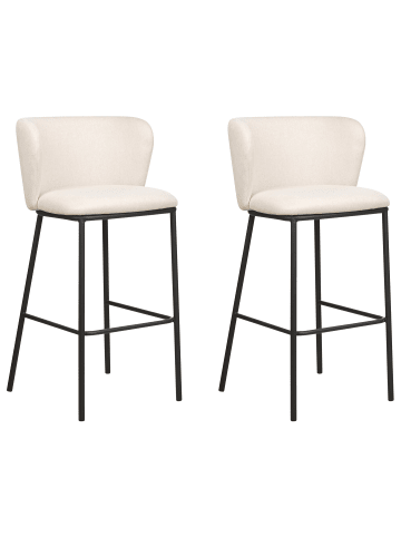 Beliani 2-tlg Barhocker MINA in Weiß/Schwarz