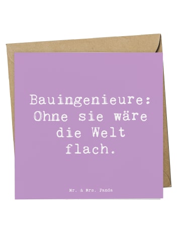 Mr. & Mrs. Panda Deluxe Karte Spruch Bauingenieur Held mit Spruch in Lavendeltraum