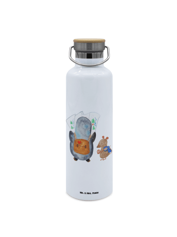 Mr. & Mrs. Panda Wasserflasche Pinguin & Maus Wanderer ohne Spruch in Weiß