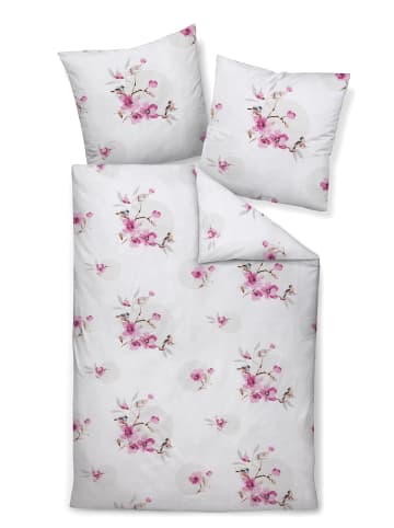 Janine Soft-Seersucker Sommer Bettwäsche - Orchideen - rosa in rosa