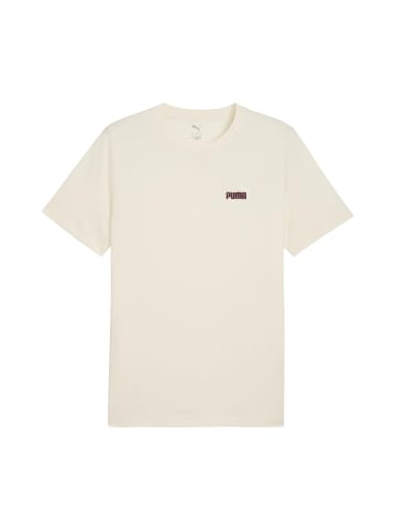 Puma T-Shirt Ess 2-farbig, kleines Logo, Größe S Beige