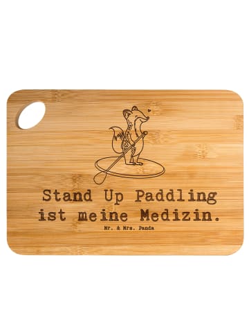 Mr. & Mrs. Panda Schneidebrett Fuchs Stand Up Paddling mit Spruch in Braun