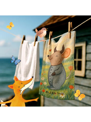 Mr. & Mrs. Panda Mini-Handtuch Stier Astrologie Design ohne Spruch in Weiß