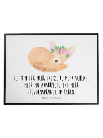 Mr. & Mrs. Panda tischmatte Wüstenfuchs Blumen mit Spruch in Weiß
