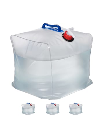 relaxdays 4x Wasserkanister in Transparent - 20 l