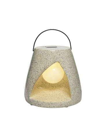 MARELIDA LED Solar Laterne Kugellampe im Stein Solarleuchte H: 19,5cm in beige