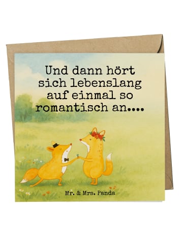 Mr. & Mrs. Panda Deluxe Karte Füchse Hochzeit Design mit Spruch in Weiß