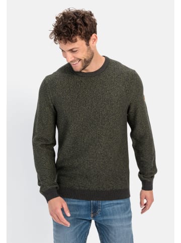 Camel Active Strickpullover aus einem Baumwollmix in Blattgrün