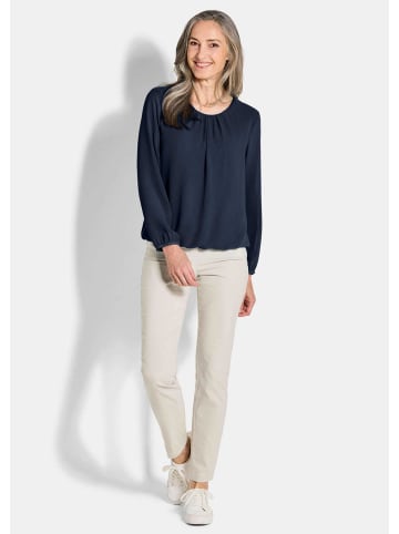 GOLDNER Elegante Bluse aus Chiffon in marine