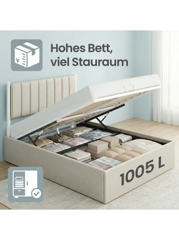 VASAGLE Bettgestell Kacy in Beige - (B)163.4 x (H)110 x (T)209.3 cm