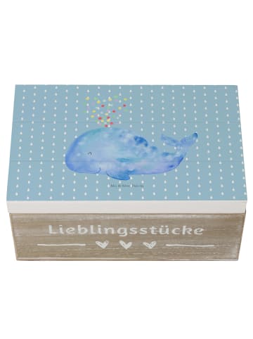 Mr. & Mrs. Panda Geschenkdose Wal Konfetti ohne Spruch in Blau Pastell