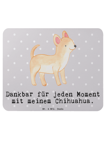 Mr. & Mrs. Panda Mauspad Chihuahua Moment mit Spruch in Grau Pastell