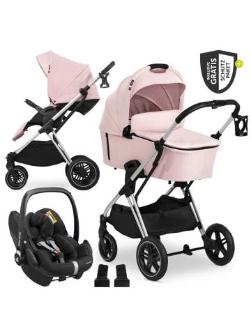 Hauck 3in1 Kinderwagen-Set Vision X Trio Set - in rosa