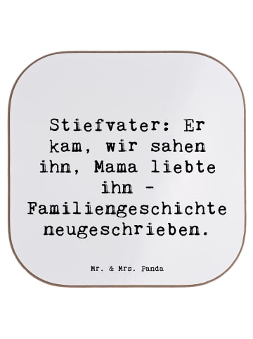 Mr. & Mrs. Panda Untersetzer Stiefvater Liebe mit Spruch in Weiß