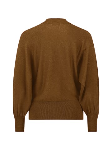 Zero  Feinstrickpullover mit Lurexfaden in Brown/Gold