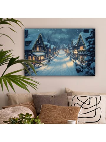 MuchoWow Leinwand Bilder Dunkelblau