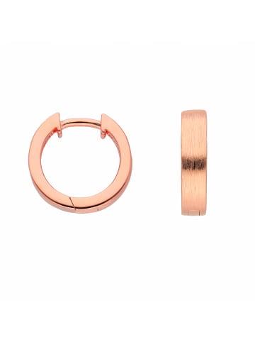 Adeliás Damen 925 Silber Ohrringe / Creolen Ø 14 mm in rose