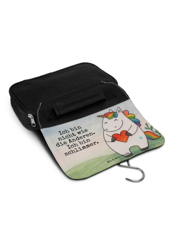 Mr. & Mrs. Panda Waschtasche Einhorn Herz Design mit Spruch in Weiß