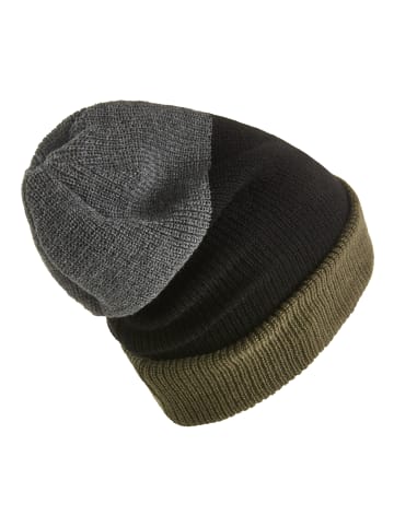 Man's World Strickmütze in grau-schwarz-grün