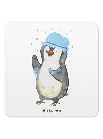 Mr. & Mrs. Panda Untersetzer Set Pinguin Duschen ohne Spruch in Weiß