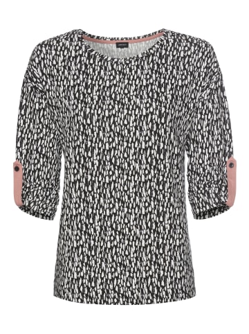 Laura Scott 3/4-Arm-Shirt in schwarz-weiß-rosa