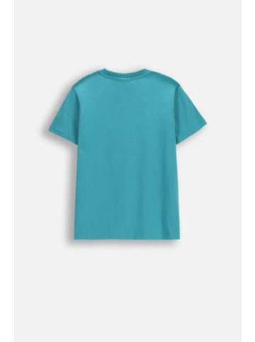 Coccodrillo Baumwoll-T-Shirt mit kurzen Ärmeln in türkis