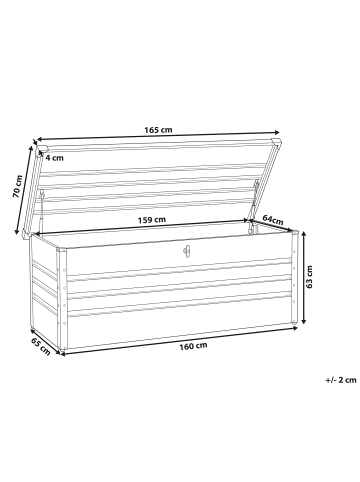 Beliani Truhe CEBROSA in Grau - (W) 165 x (H) 63 x (L) 70 cm