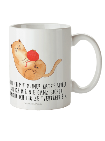 Mr. & Mrs. Panda Kindertasse Katze Wolle mit Spruch in Weiß