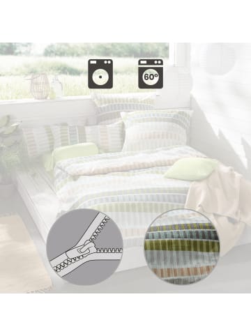 Erwin Müller Seersucker Bettwäsche in olive-beige